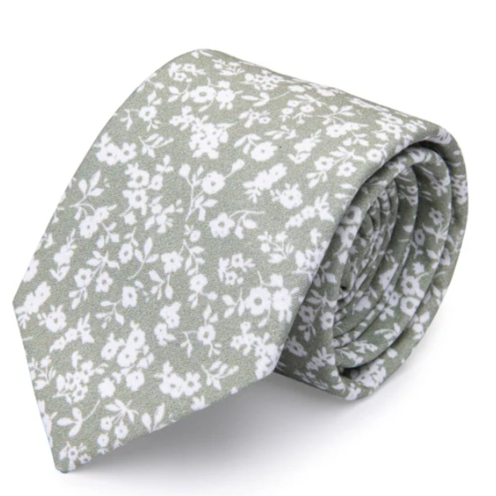 Armoniia Dusty Sage Floral Necktie